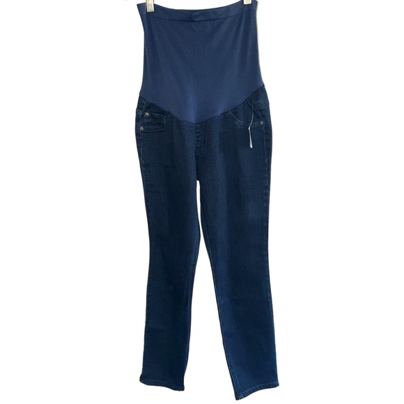 NWT Motherhood Maternity Indigo Blue Skinny Moulant Jeans - Size Petite Med 8/10 - Picture 5 of 12